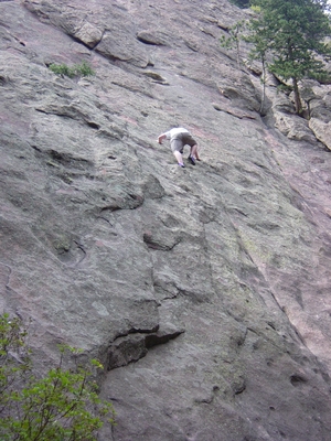 Jody O'Donnell climbing the second Flatiron - Climbing Colorado