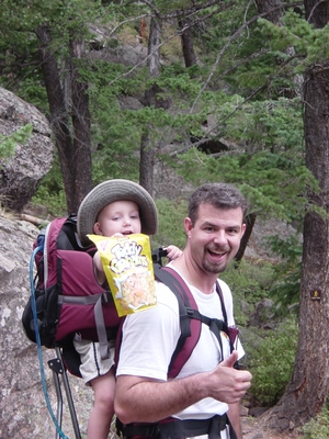 Jay Gorsegnor and Tanis O'Donnell hiking The Royal Arch - Chautauqua Park, Colorado