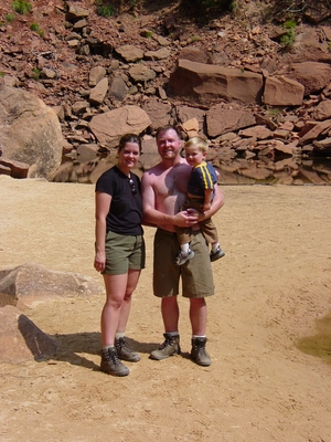Tanis, Linda and Jody O'Donnell at the Emerald Pools - Zion National Park, Utah