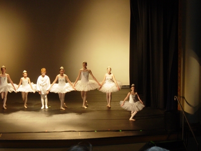 Haley O'Donnell giving a bow at her Christmas Ballet Recital in Eugene, Oregon